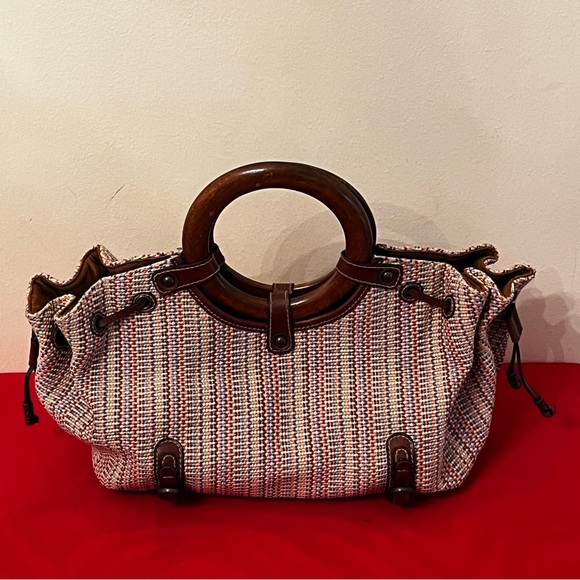 Fossil Cierra Wooden Ring Handle Multi Satchel - Picture 2 of 8